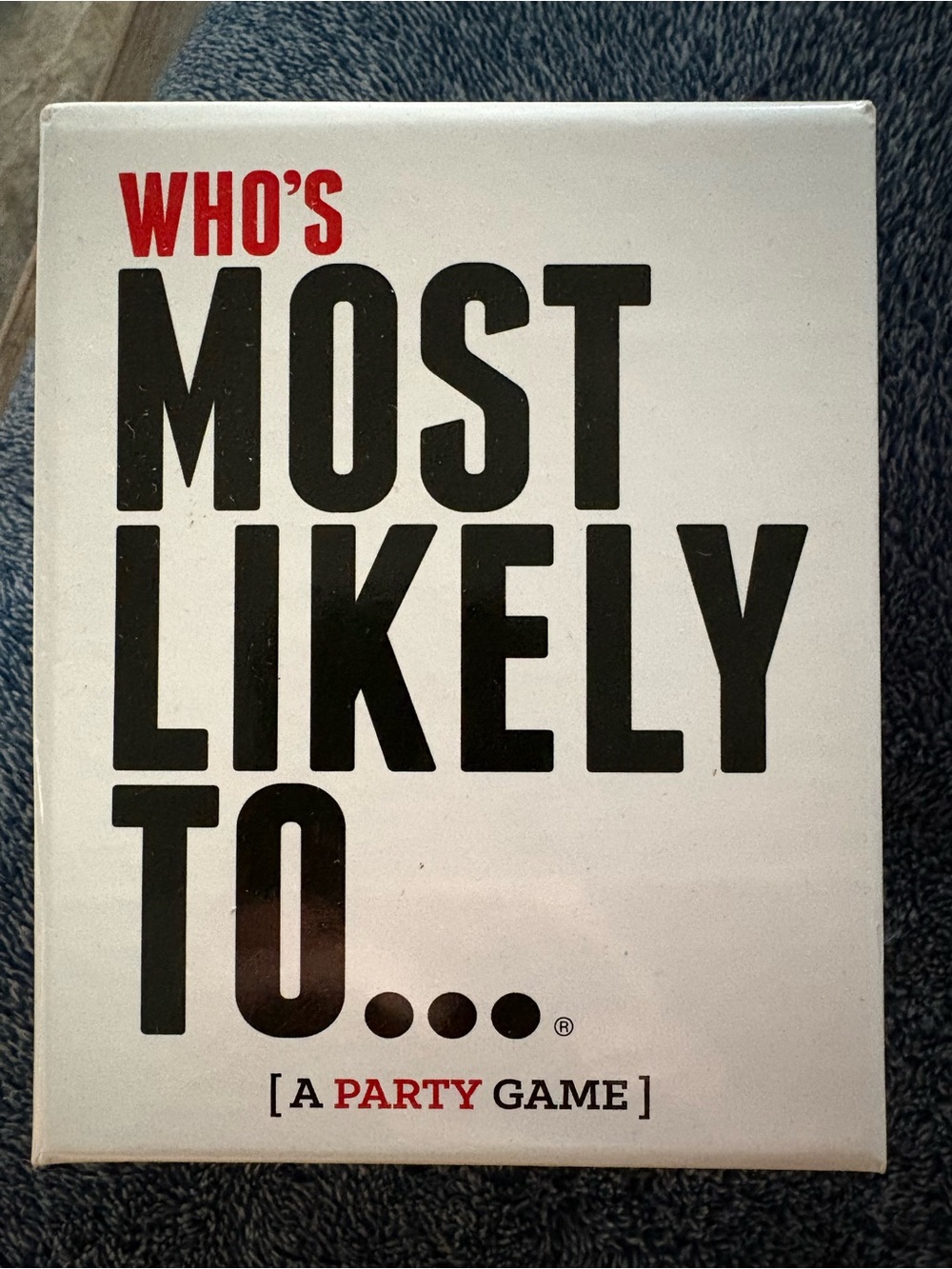 Who’s Most Likely To... Party Card Game - White and Black